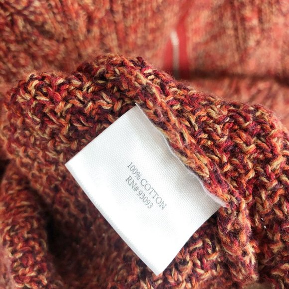 TYLER BOE Orange Chunky Knit Zipper Back Sweater - Picture 6 of 6